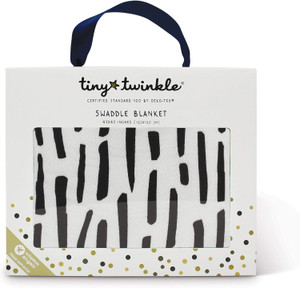 Tiny Twinkle Kaffle Swaddle Blanket - Ink Strokes - Soft and Silky Baby Blanket to wrap Newborns, Large 47 x 47 Size