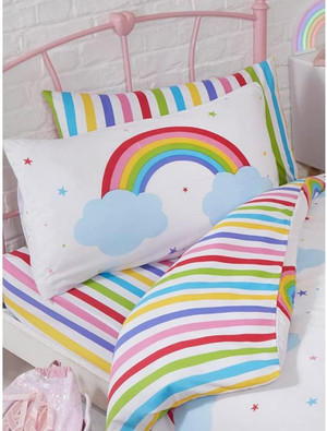 Rainbow Sky Junior Toddler Duvet Cover and Pillowcase Set