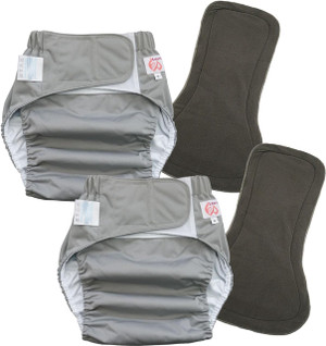 2 Pack Adult Cloth Diapers with Diaper Inserts, Washable Reusable Adul