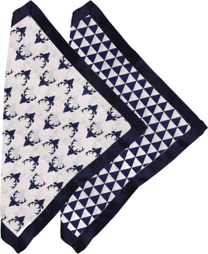 Bacati Tribal Navy Buck/Triangles Muslin 2 Piece Security Blankets with Sateen Trim