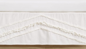 Sweet Jojo Designs Ivory Boho Bohemian Girl or Boy Baby Nursery Crib Bed Skirt Dust Ruffle - Gender Neutral Solid Color