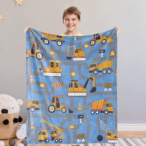 Construction Truck Blanket for Toddler Boys Dump Truck Throw Blankets Tractor Blanket for Baby Kids New Born Soft Lightw