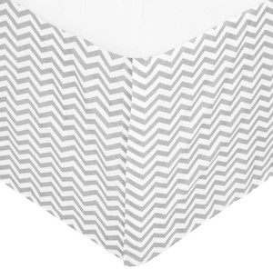 American Baby Company 100% Cotton Tailored Crib Skirt with Pleat, Gray Zigzag, for Boys and Girls