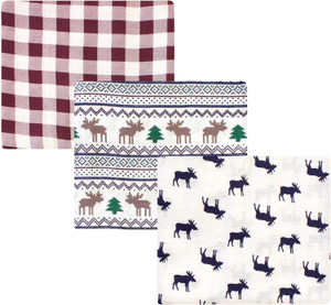 Little Treasure Unisex Baby Cotton Muslin Swaddle Blankets, Moose Sweater, One Size
