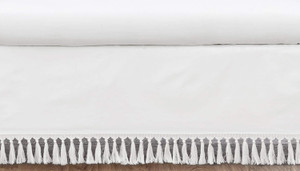 Sweet Jojo Designs White Boho Bohemian Girl Baby Nursery Crib Bed Skirt Dust Ruffle - Solid Color Shabby Chic Princess L