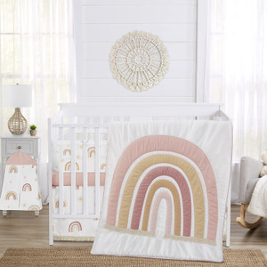 Sweet Jojo Designs Boho Rainbow Girl Baby Crib Bedding Set Infant Nursery BreathableBaby Breathable Mesh Crib Liner Blan