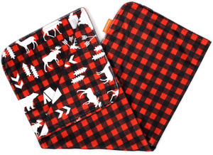Dear Baby Gear Deluxe Baby Blankets, Custom Minky Print Double Layer, Lumberjack Plaid and Northwoods, 38 Inches by 29 I