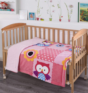 Kids Baby Toddler Super Soft and Cozy Blanket, 40" x 50", Rose Pink Plush Sherpa backing Blanket for Girls Kids Toddlers