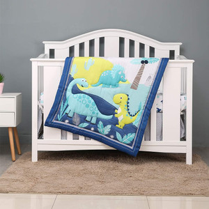 Dinosaur Crib Bedding Set for Boys 3 pcs(Blue)