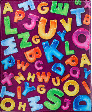 ABC Throw Blanket, Adorable Super-Soft Extra-Large Fluffy Alphabet Blanket for Toddlers, Kids, Baby, Boys and Girls, Fle