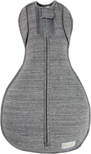 Woombie Convertible Swaddle Blanket with Vent, Twilight/Heathered Gray, 14-19 Pound