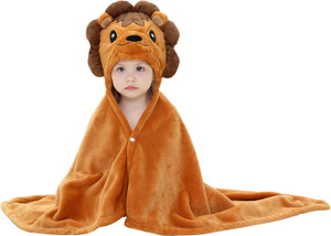 MICHLEY Baby Hooded Swaddling Blanket for Boys Girls, Animal Face Toddler Fall Winter Throw Blankets 0-3 Years(Lion)