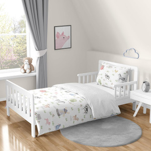 Sweet Jojo Designs Farm Animals Boy Girl Toddler Kid Childrens Comforter Bedding Set - 5 Pieces Comforter, Sham and Shee