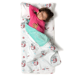 JumpOff Jo - Toddler Nap Mat - Sleeping Bag for Kids with Removable Pillow and Ultra Soft Blanket for Preschool, Daycare