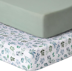 Baby Crib Sheets for Boys Girls, 2 Pack Fitted Crib Sheet for Standard Crib and Toddler Mattress, Soft Microfiber Baby S