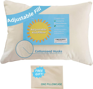 Organic Pillow with Pillowcase - 20x26 Standard Pillow with 100% Organic Cotton Shell, Adjustable Loft Organic Standard