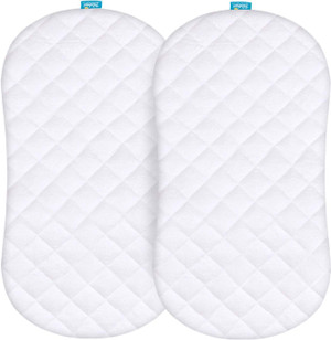 Bassinet Mattress Pad Cover Compatible with Halo BassiNest Swivel Sleeper, 2 Pack, Waterproof Quilted Ultra Soft Viscose