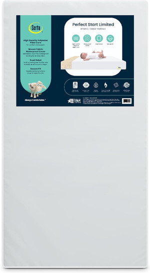Serta Perfect Start Limited Dual Sided Baby Crib Mattress and Toddler Mattress, Breathable Fiber Core, GREENGUARD Gold C
