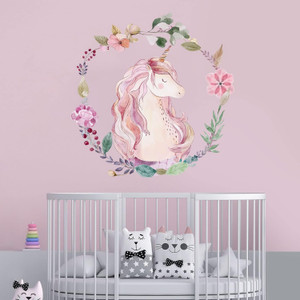 Pastel Unicorn Wall Decals Unicorn Wall Stickers Peel & Stick Removable Decals Stickers for Girls Room Nursery Home Wall