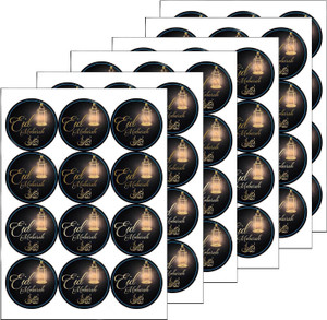 240 PCS Eid Mubarak Stickers Ramadan Kareem Stickers Ramadan Gift Tag Stickers for Islamic Muslim Themed Party Favors