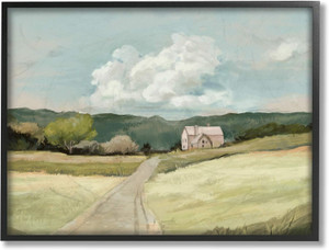 Stupell Industries Road Leading Home Countryside Mountain Landscape Black Framed 24 x 30