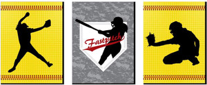 Big Dot of Happiness Grand Slam - Fastpitch Softball - Sports Themed Nursery Wall Art, Kids Room Decor and Game Room Hom