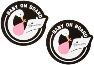 Dreambaby Baby on Board Adhesive Stork Decal - Pink - 2 pk