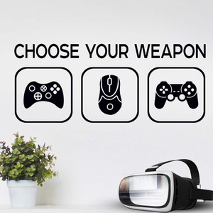 "Choose Your Weapon" Gaming Controllers Wall Stickers for Kid's Room or Door Decoration