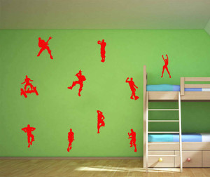 Game Wall Decal Wall Sticker Poster Floss Dancing Decal Nursery Boys Room Wall Vinyl Decal Game Stickers (Red)