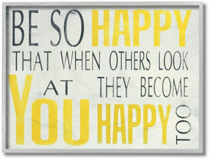 Stupell Industries Be So Happy Typography, Design by Holly Stadler Wall Art, 11 x 14, Multi-Color