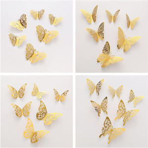 Wonderfeel 3D Butterfly Wall Decorations Stickers 48Pcs Laser Removeable Stickers for Room Party Cake Graduation Wedding