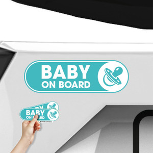 Baby On Board Sticker for Cars | Cute Baby on Board Sign | 2 Pack Self Adhesive Car Stickers | Waterproof Baby Sticker |