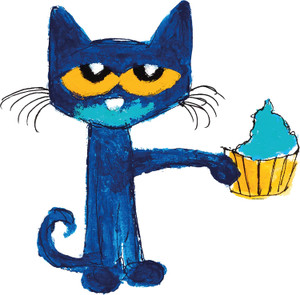 Pete The Cat Decal  Messy Cupcake Wall Decor  Groovy Vinyl Sticker for Nursery or Childrens Bedroom 20x20