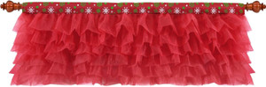 Red Valance Tulle Valance Curtains for Kitchen Girl Bedroom Windows Baby Living Room Nursery Door Bathroom Christmas Dec