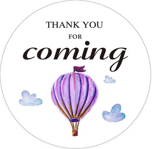 MAGJUCHE Hot Air Balloon Thank You Stickers, Purple Wedding, Birthday, Baby Shower Party Favors Sticker Labels, 2 Inch,