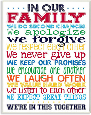 Stupell Industries In Our Family Rainbow Typog Wall Plaque, 10x15, Design by Artist Erica Billups