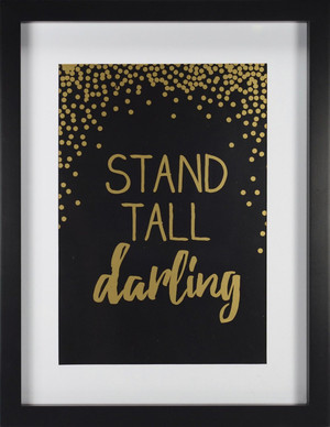 Linden Ave AVE10065 Stand Tall Darling Gold Framed ArtWall Décor 11" x 14"