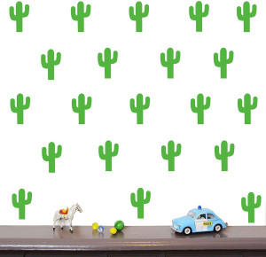 Melissalove 60pcs Cactus Kids Room Wall Stickers Nursery Decor Decal Art Mural Removable Vinyl Wall Decor Stickers D493
