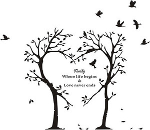 BooDecal Nature Series Heart Tree Quote Wall Decal Mural Sticker Decor for Nursery Bedroom Living Room 39 inches x 35 in