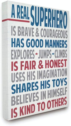 Stupell Industries Typography Art Wall Plaque, A Real Superhero, Design by Words for the Soul