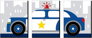 Big Dot of Happiness Calling All Units - Police - Cop Car Nursery Wall Art and Kids Room Decor - 7.5 x 10 inches - Set o