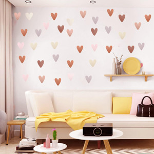72pcs Boho Heart Wall Stickers Nursery Wall Decor Wall Stickers and Murals for DIY Cute Decorations Kids' Room Decor Gir