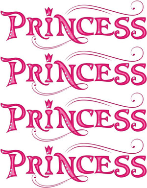 4 PCS Pink Princess Wall Stickers Princess Sign for Door Girls Room Décor 16"×6" Removable Peel and Stick Vinyl Stickers