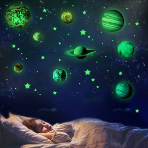 Glow in The Dark Planets Space Stars, Solar System Wall Stickers Birthday Christmas Gifts for Baby Boys Girls Kids Bedro