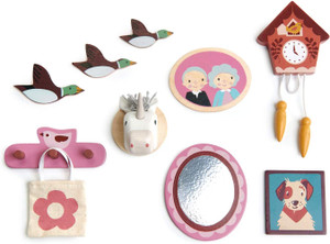Tender Leaf Toys - Wall Décor - 10 Pcs Dollhouse Miniature Decorations Kit - 1:12 Scale Mini Doll House Accessories with
