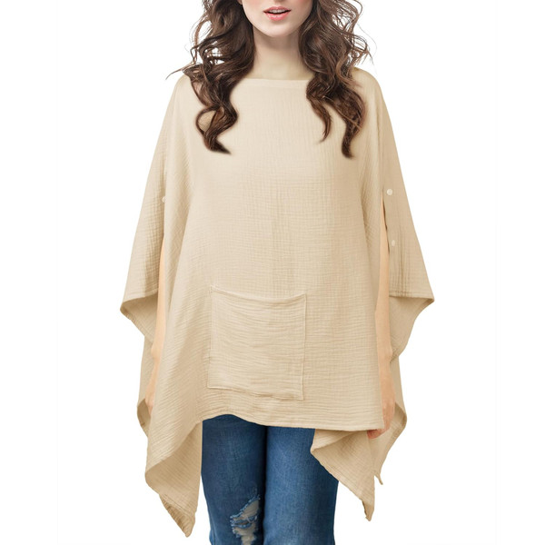 MVUOCR Muslin Nursing Cover, Breastfeeding Cover with 360°Full Privacy