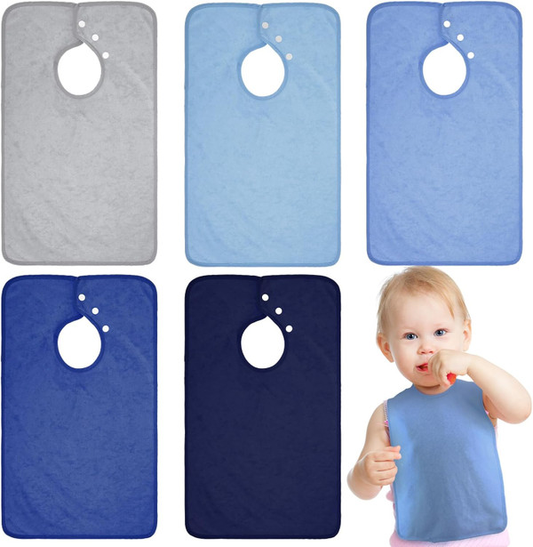 Hercicy Full Coverage Toddler Baby Bibs Terry Cloth Bibs with Snap But