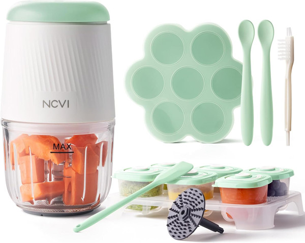 NCVI Puree Baby Food Processor Glass Set, Mini Infant Food Maker Blend