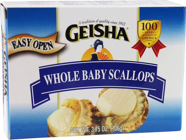 Whole Baby Scallops (Pack of 3), 3.75 oz Tin - Geisha