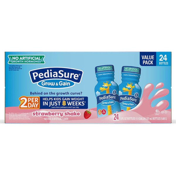 PediaSure Grow & Gain Nutrition Shake for Kids, Strawberry 8 fl. oz, 2